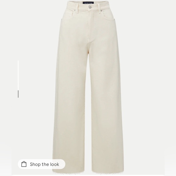 NWT Veronica Beard Taylor High Rise Wide Leg Jeans in Ecru Size 29 - Picture 5 of 14